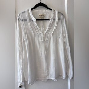 Denim & Supply Ralph Lauren Top white cotton prairie peasant-style Size L